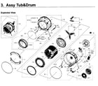 Samsung WF350ANP/XAA-01 tub & drum diagram
