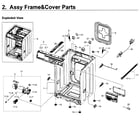 Samsung WF350ANP/XAA-02 frame cover & parts diagram