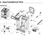 Samsung WF350ANP/XAA-03 frame cover & parts diagram