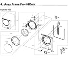Samsung WF350ANP/XAA-03 frame front & door diagram