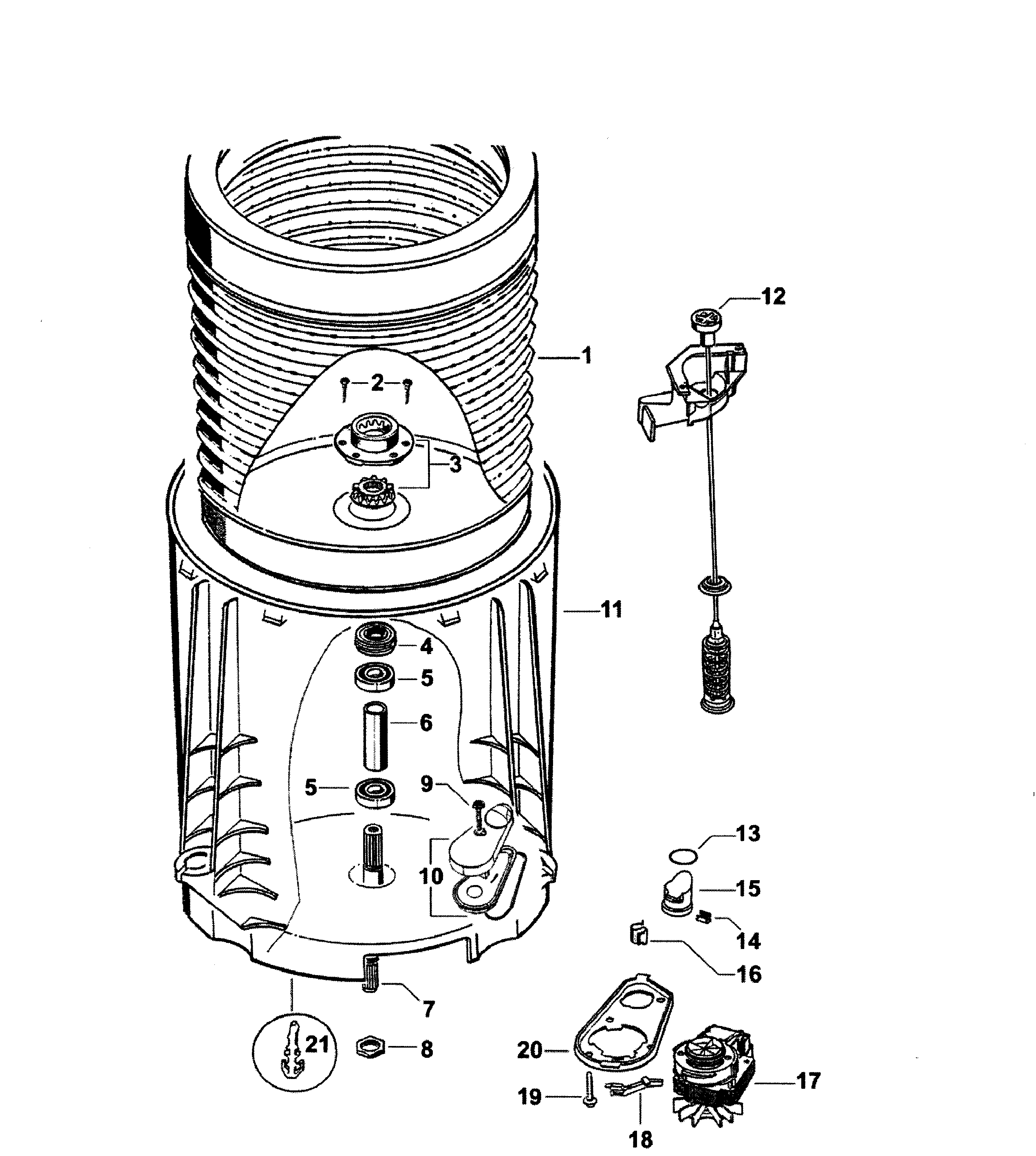 Inner/outer bowls & pump
