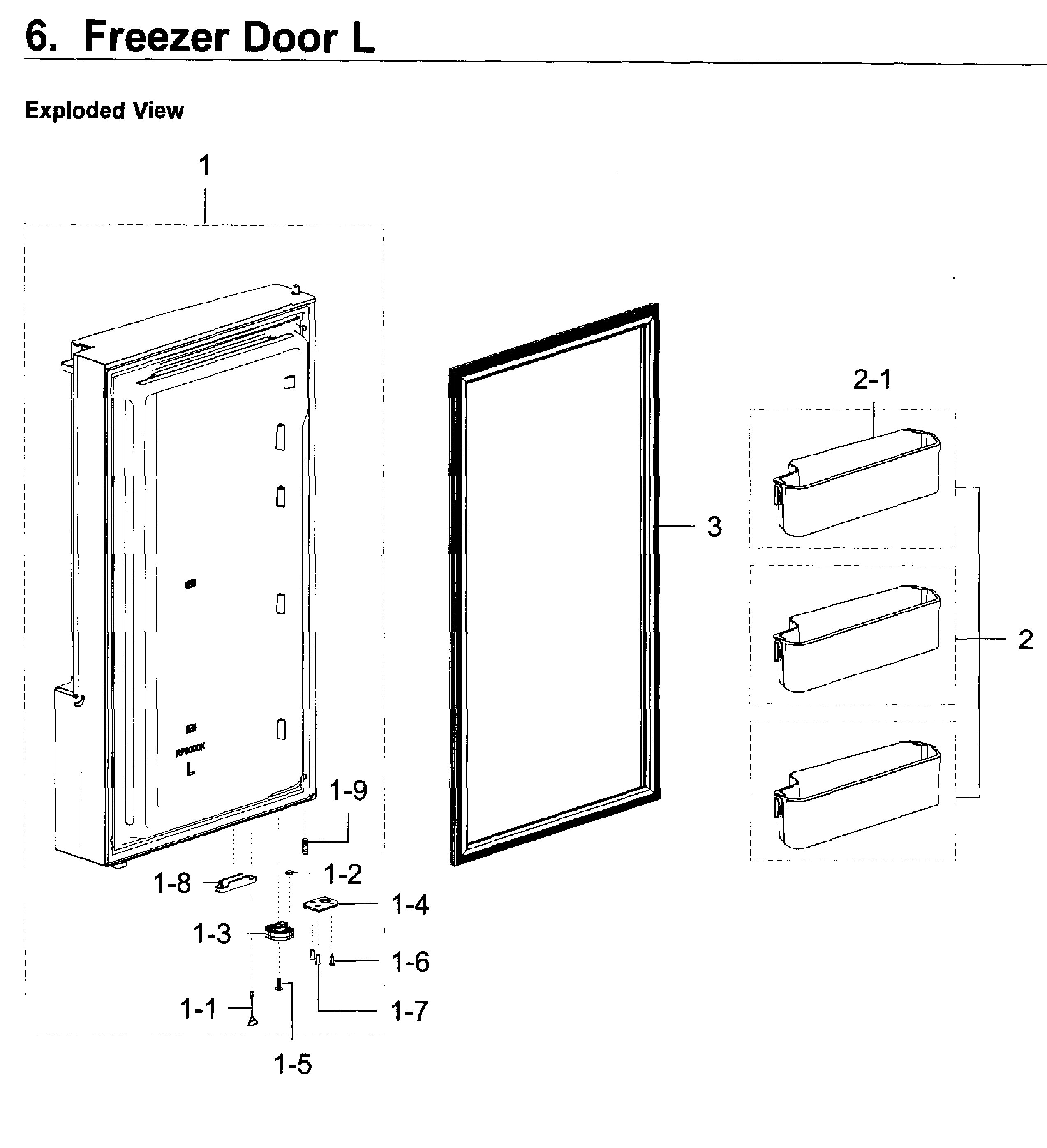 Freezer door l