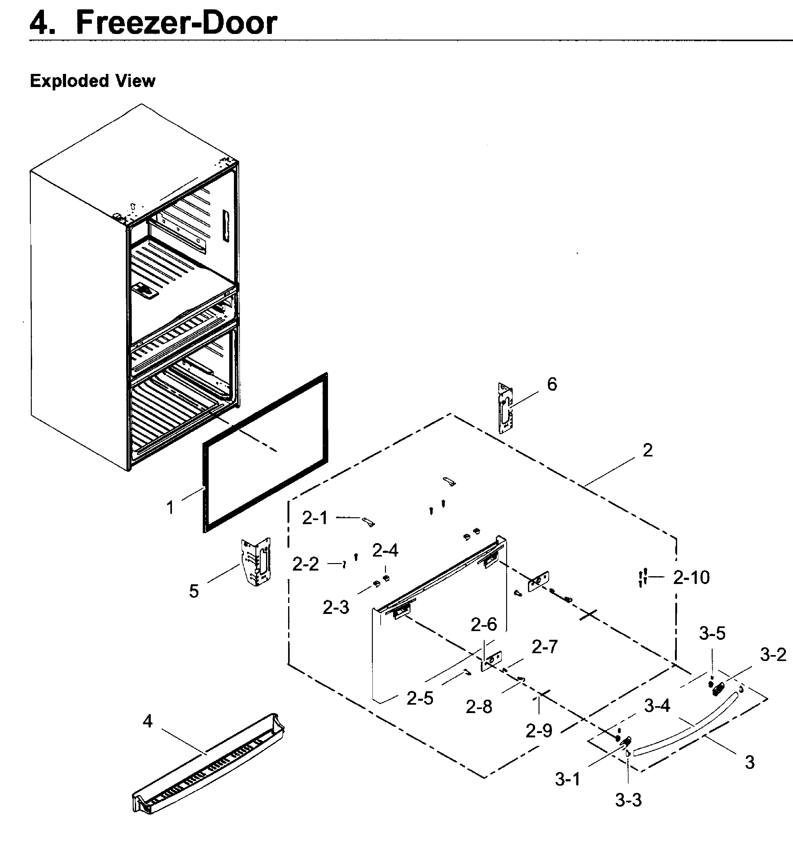 Freezer door