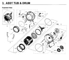Samsung WF219ANW/XAA-01 tub & drum diagram