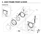 Samsung WF219ANW/XAA-01 frame front & door diagram