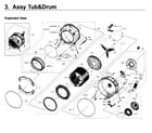 Samsung WF419AAW/XAA-01 tub & drum diagram