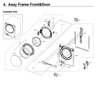 Samsung WF419AAW/XAA-01 frame front & door diagram