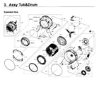 Samsung WF419AAW/XAA-02 tub & drum diagram