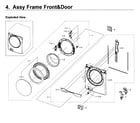 Samsung WF419AAW/XAA-02 frame front & door diagram