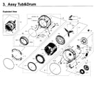 Samsung WF419AAW/XAA-03 tub & drum diagram