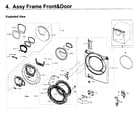 Samsung WF50K7500AW/A2-11 frame front & door diagram