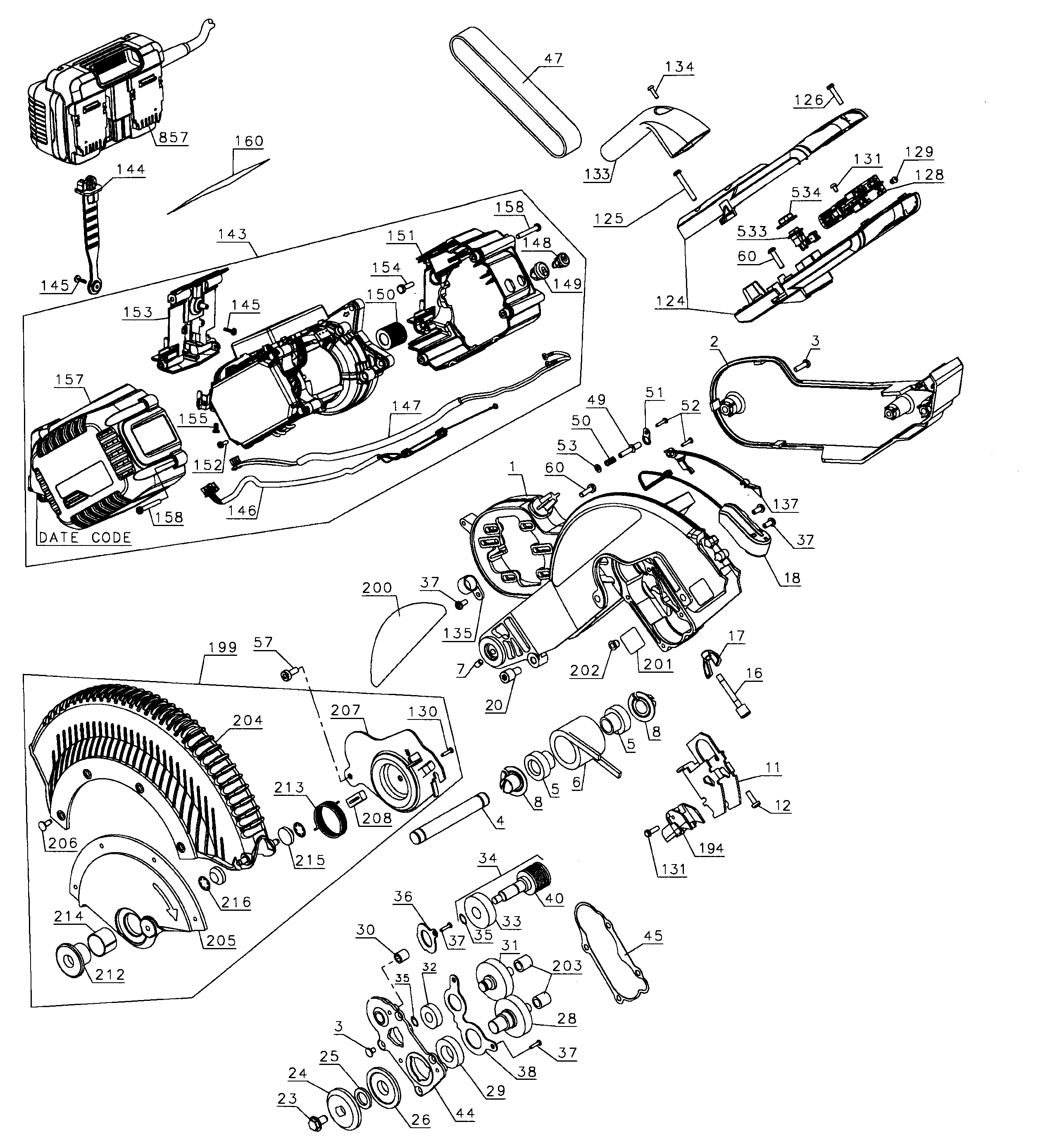 Official DeWalt DHS790AT2 TYPE 20 miter saw parts | Sears PartsDirect