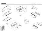 Thermador T42BD820NS/00 drawer & shelf asy diagram