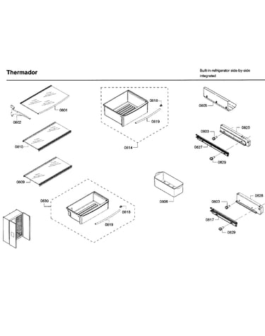 Drawer & shelf asy