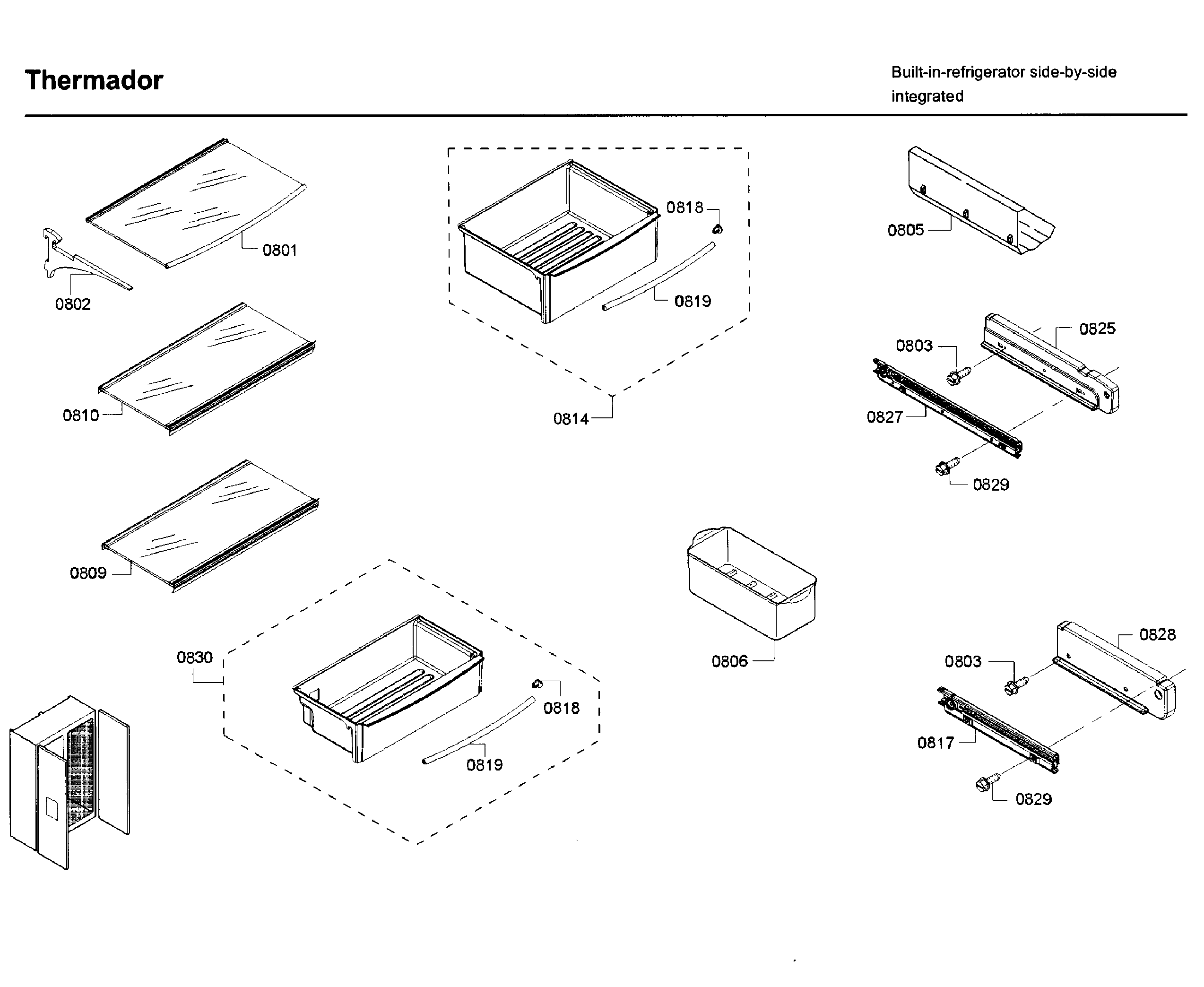 Drawer & shelf asy