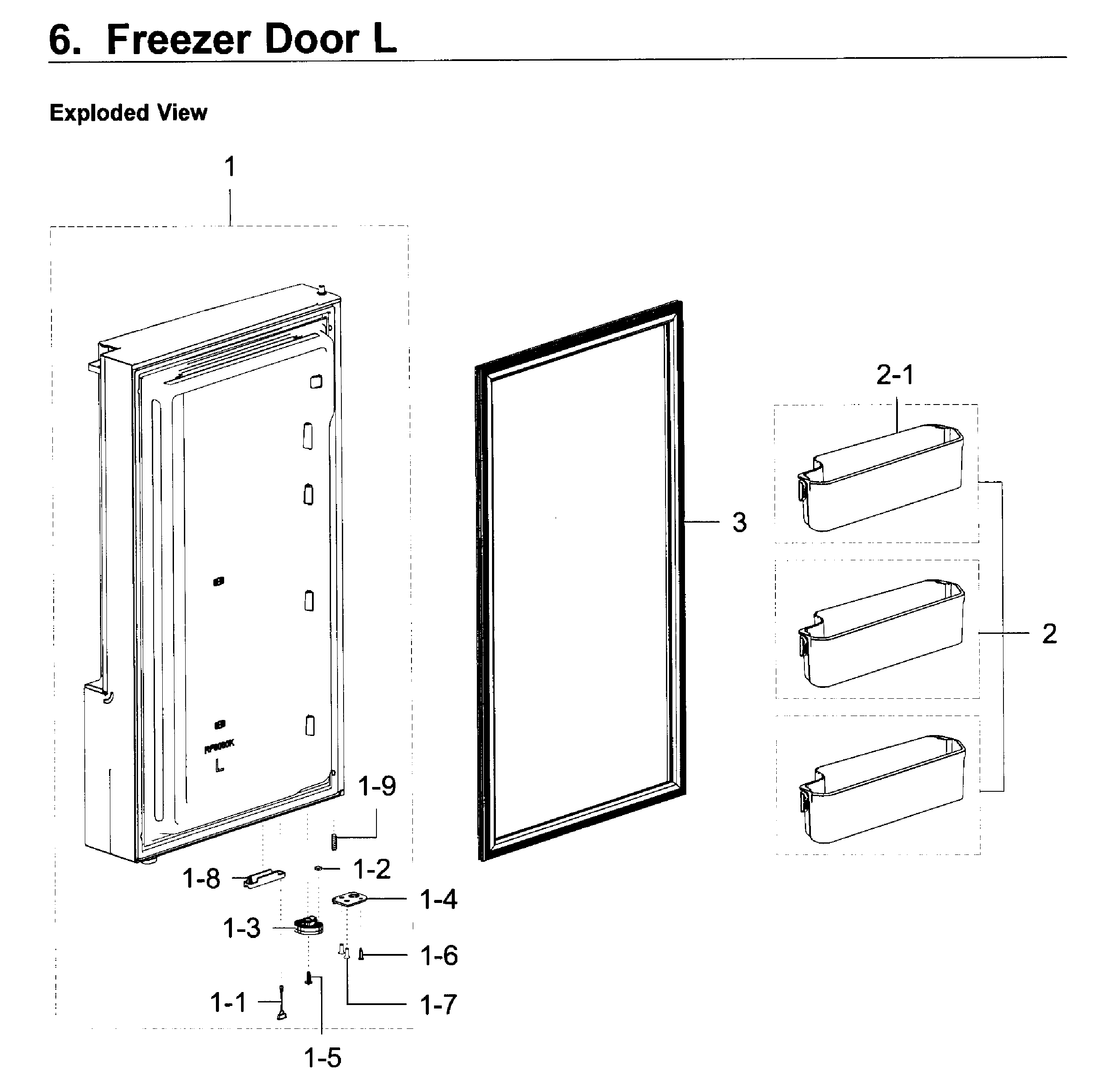Freezer door l
