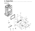 Samsung RF25HMEDBSG/AA-00 freezer door diagram