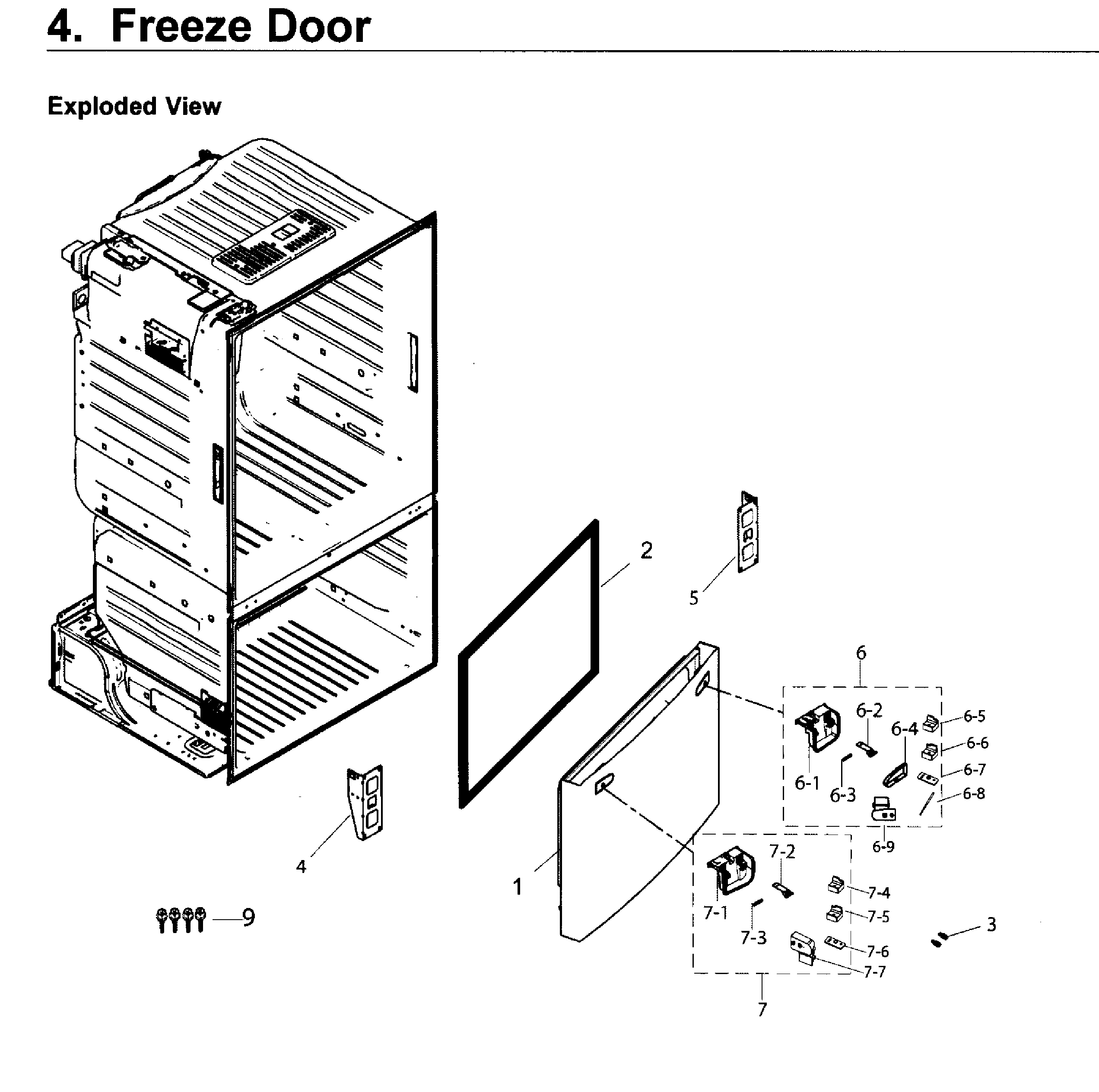 Freezer door