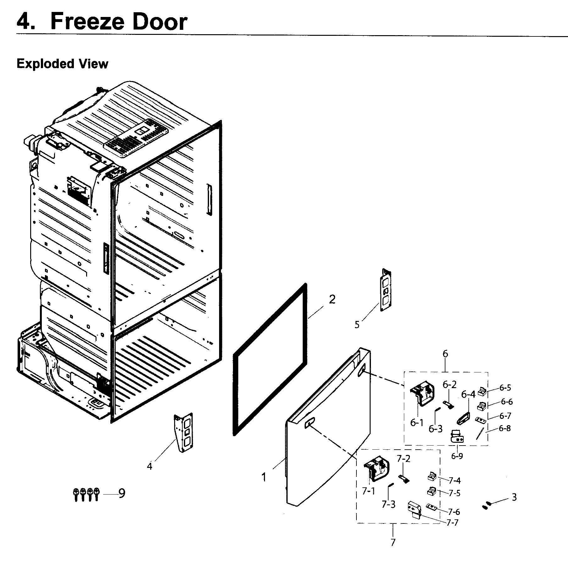 Freezer door