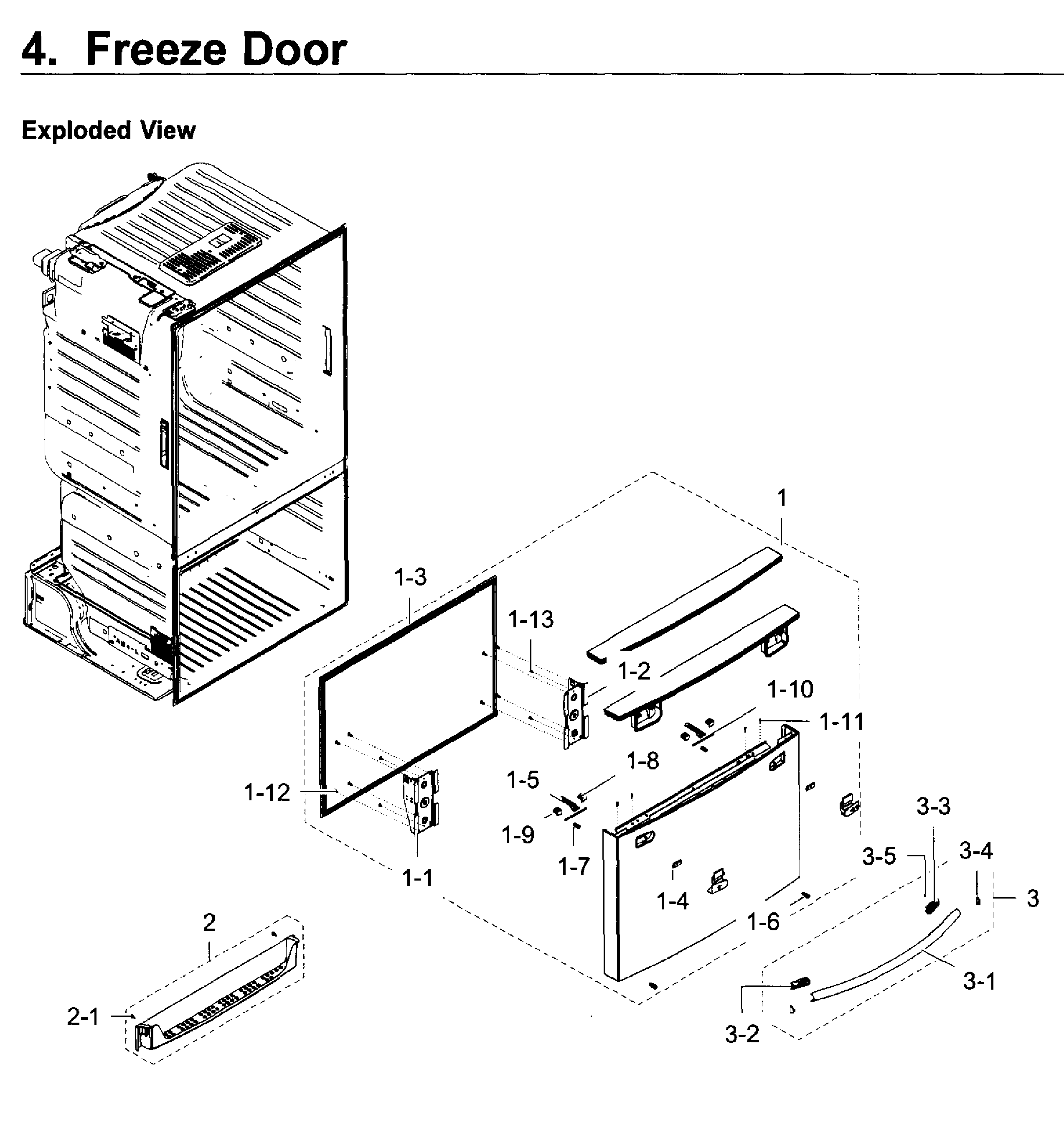 Freezer door