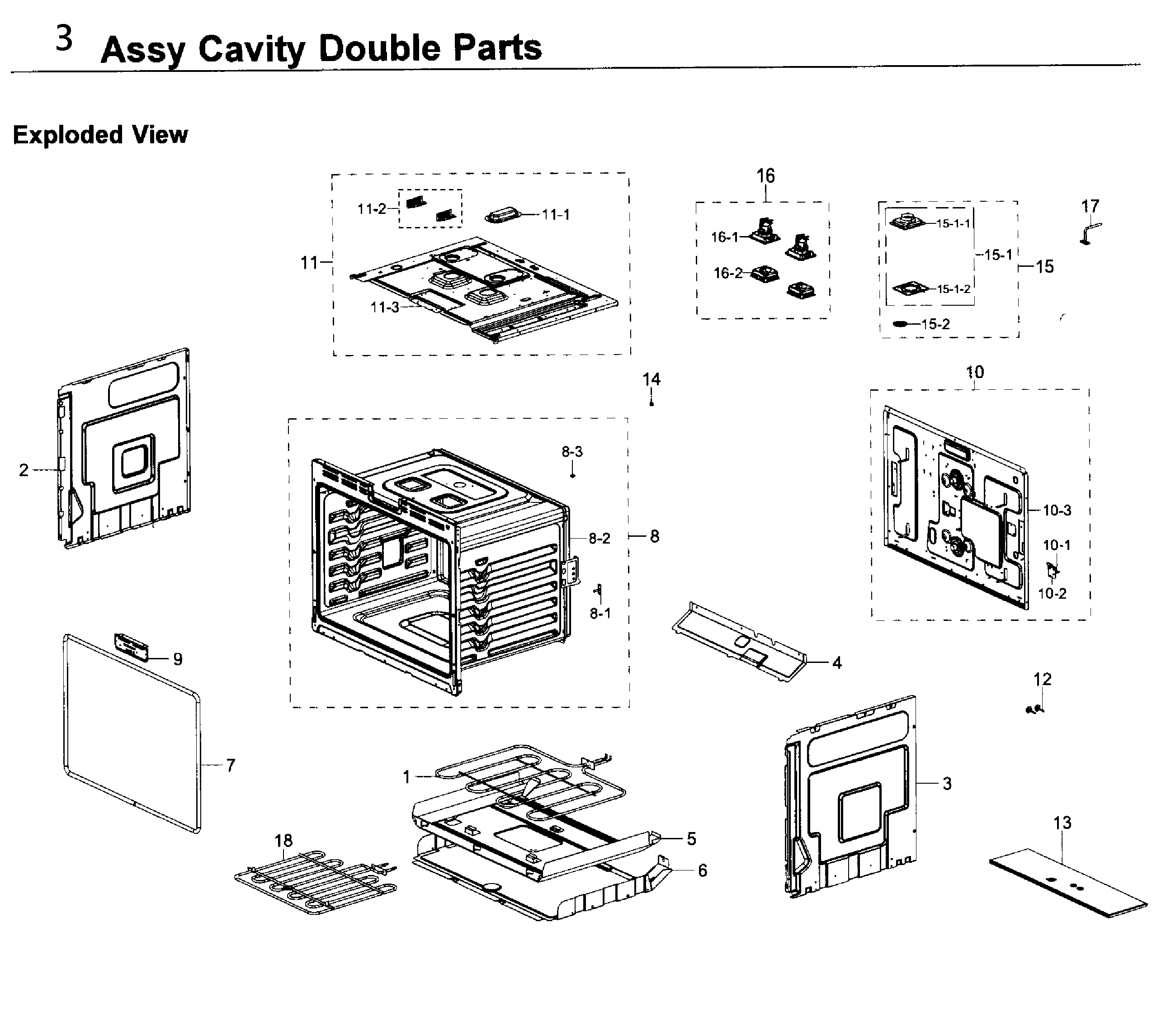 Cavity double parts