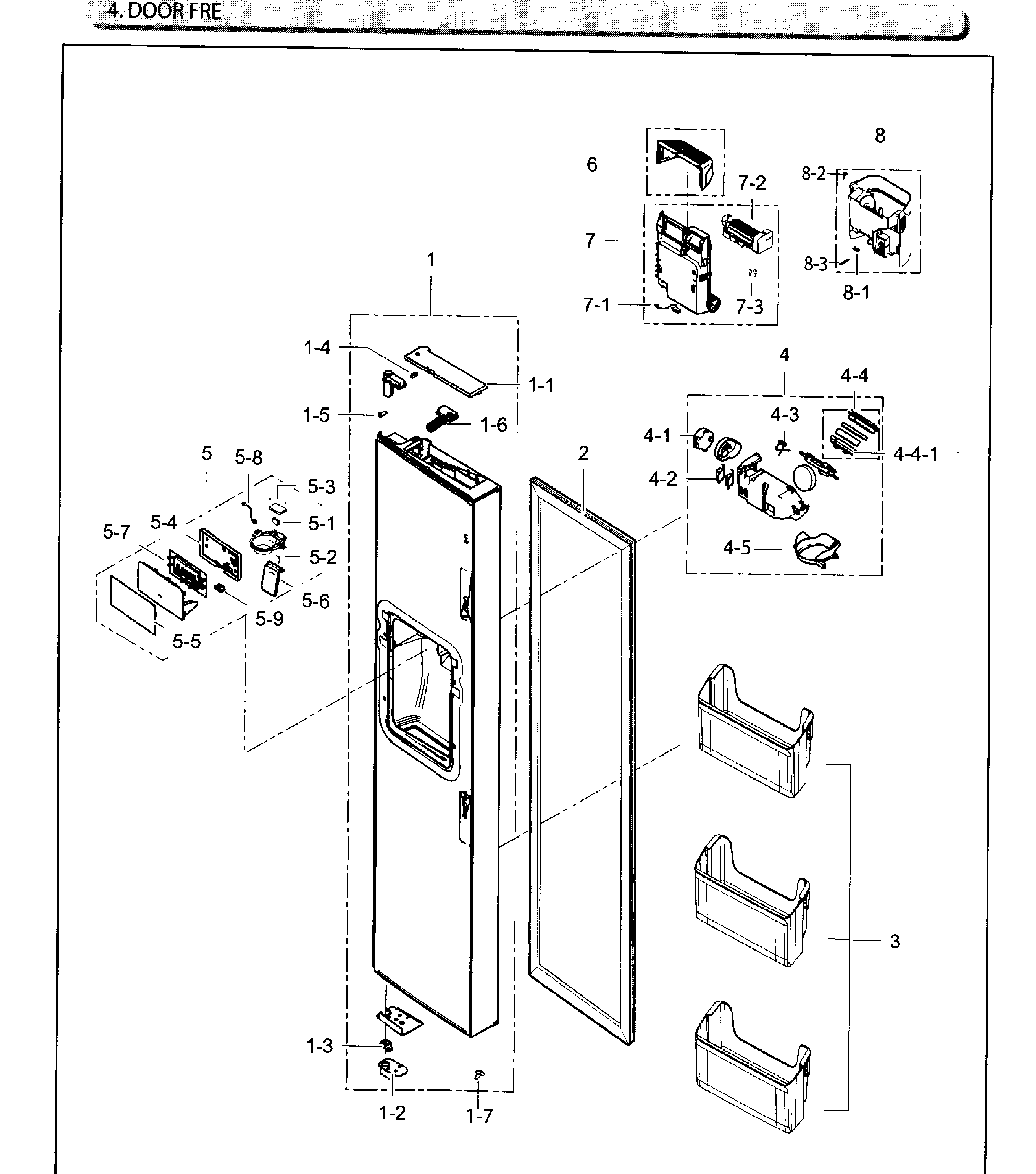Freezer door
