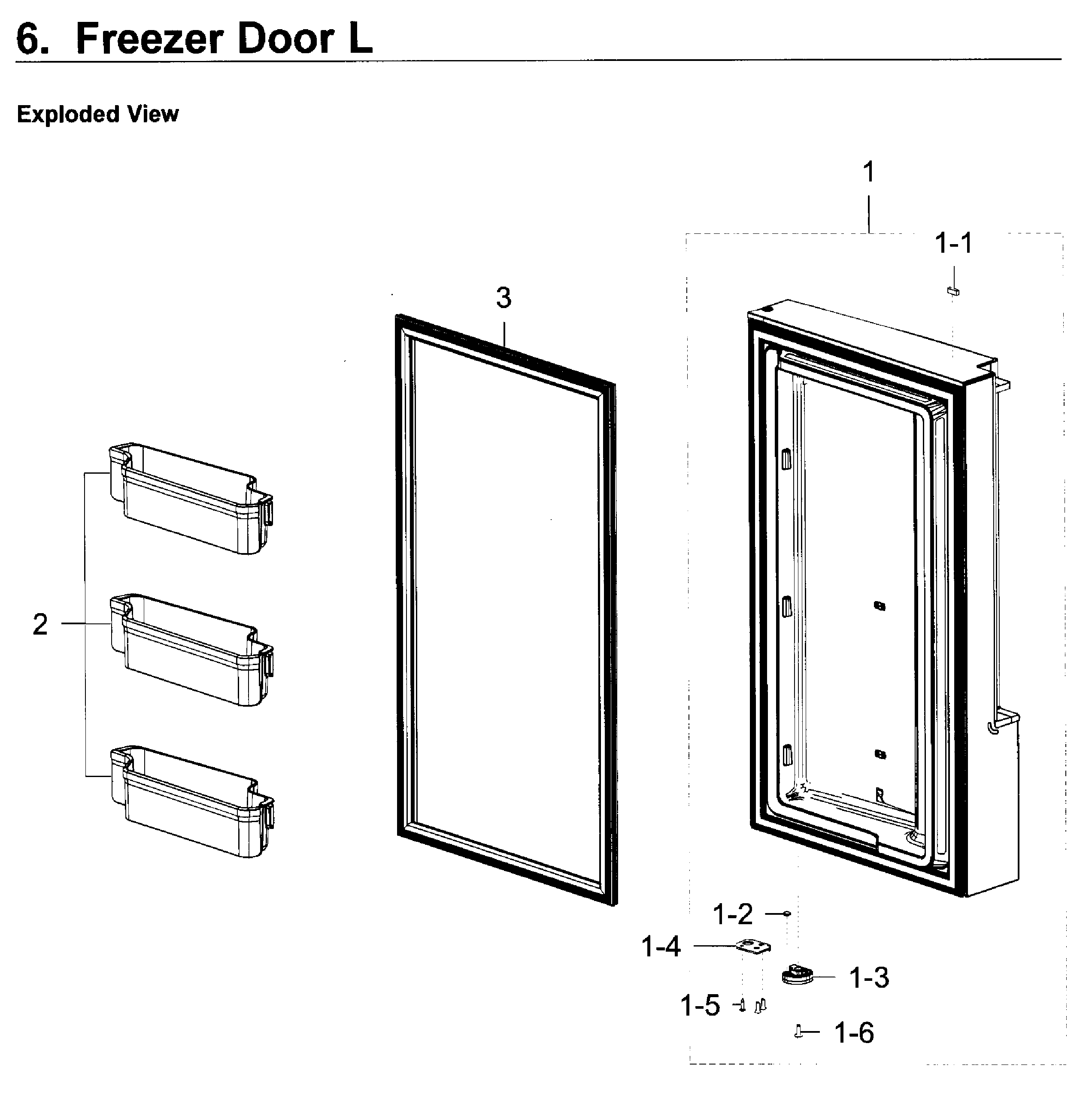 Freezer door l
