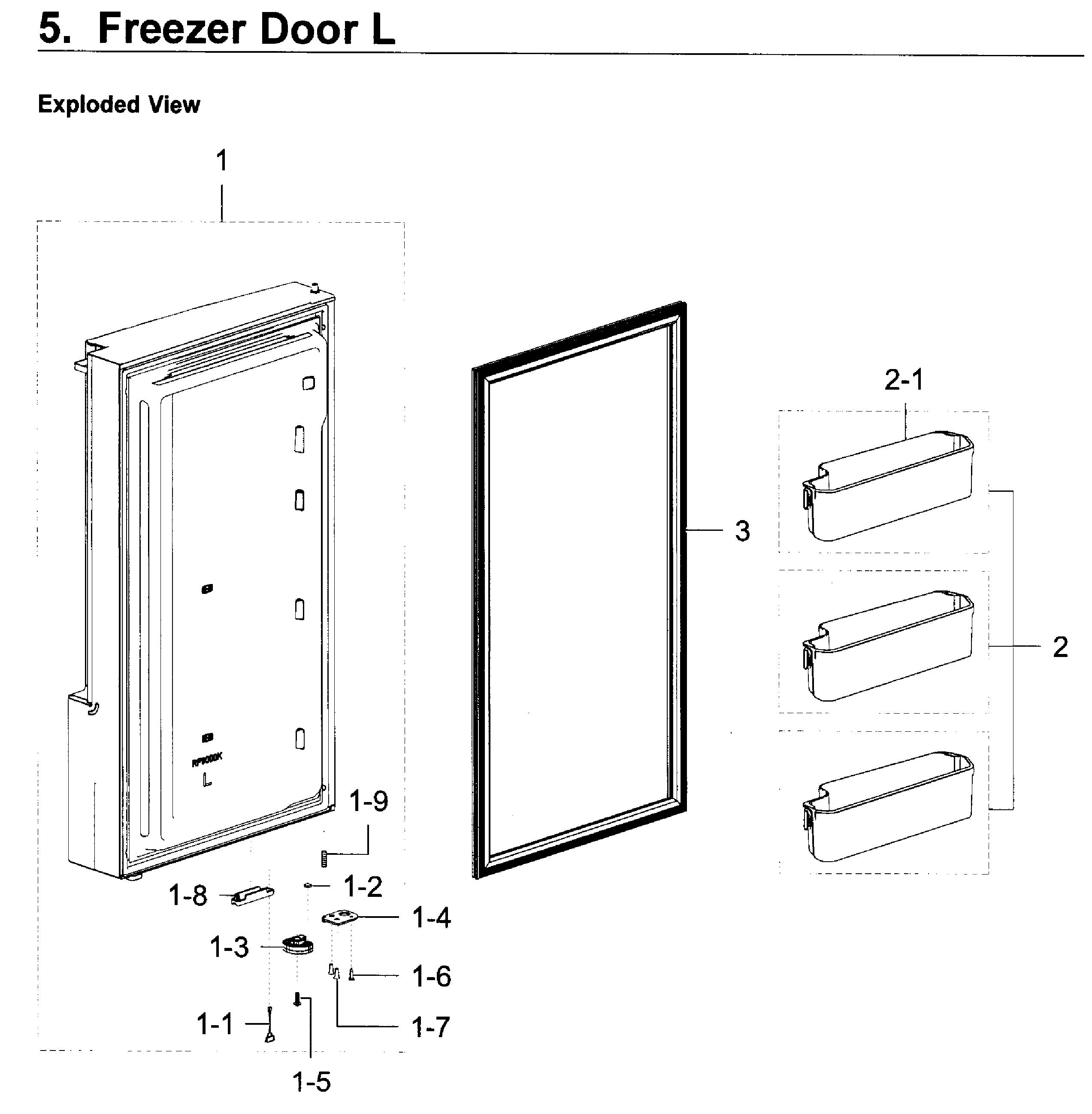 Freezer door l