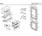 Bosch B10CB80NVW/03 door/drawer asy diagram