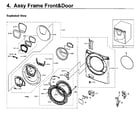 Samsung WF50K7500AV/A2-11 frame front & door diagram