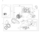 Samsung DV48H7400EW/A2-01 motor duct diagram