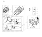 Samsung DV48J7700EW/A2-01 drum diagram
