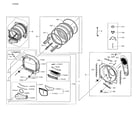 Samsung DV48J7700GW/A2-01 drum parts diagram