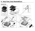 Samsung DW80H9930US/AA-01 basket & duct diagram