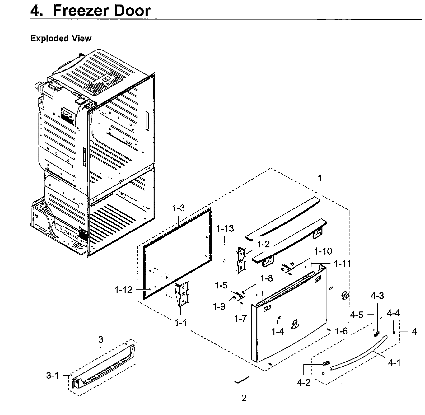 Freezer door