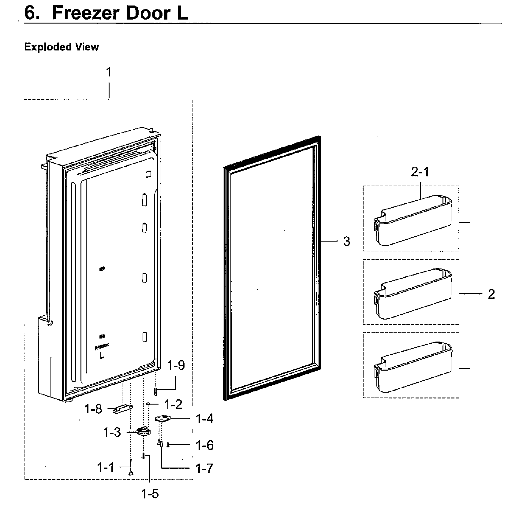 Freezer door l