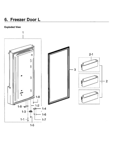 Freezer door l