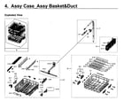 Samsung DW80M9550US/AA-00 case/baskets diagram