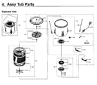 Samsung WA50M7450AW/A4-00 tub assy diagram