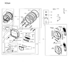 Samsung DVE52M8650V/A3-00 drum parts diagram
