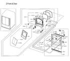 Samsung DVE54M8750W/A3-00 frame front & door diagram