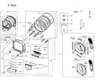 Samsung DVE54M8750W/A3-00 drum parts diagram