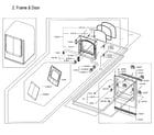 Samsung DVE54M8750V/A3-00 frame front & door diagram