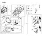 Samsung DVE54M8750V/A3-00 drum parts diagram