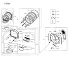 Samsung DVG50M7450P/A3-00 drum parts diagram