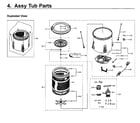 Samsung WA40J3000AW/AA-11 tub parts diagram
