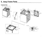 Samsung WA40J3000AW/AA-12 frame & case diagram