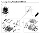 Samsung DW80M9550UG/AA-00 basket & duct diagram