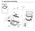Samsung WA52M7750AW/A4-00 cover top parts diagram