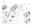 Samsung DVG54M8750V/A3-00 drum parts diagram